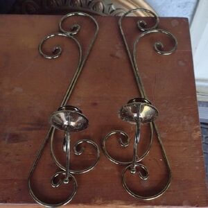 Home Interiors Elegant Gold Wall Sconce Set